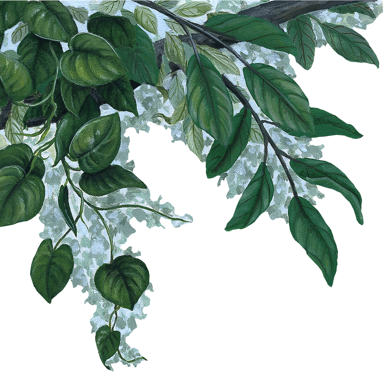 Blue Flower Vine Border Wall Decal (45 in. x 14 in.)