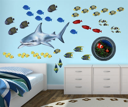Shark Wall Decal (40 in. x 20 in.)