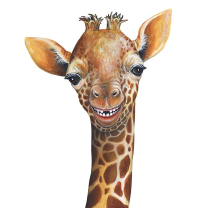 Toothy Giraffe Wall Decal 21 in. x 46 in.