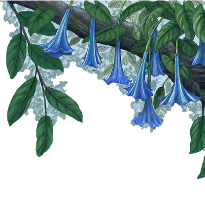 Blue Flower Vine Border Wall Decal (45 in. x 14 in.)