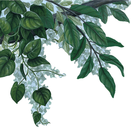 Blue Flower Vine Border Wall Decal (45 in. x 14 in.)