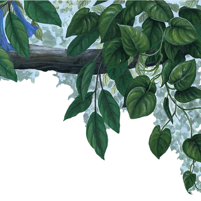 Blue Flower Vine Border Wall Decal (45 in. x 14 in.)